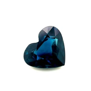 FINE 3.08ct Deep Blue NATURAL Sapphire Heart Cut Loose Rare Gemstone 9.2x8mm - Picture 1 of 8