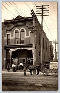 Buhmann Grocery Store Delivery Wagon Cherokee Iowa IA c1910 Real Photo RPPC - Picture 1 of 2