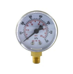 Low Pressure Gauge for Oxygen Regulator 0-100 psi 2 inches - 1/8" NPT Thread - Picture 1 of 3