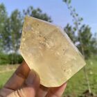 300G Natural Yellow Crystal Obelisk Carved Quartz Crystal Wand Point