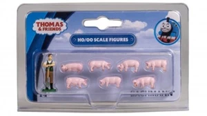 Bachmann HO Scale Thomas & Friends Farmer Trotter & Pigs Figures 8-Pack #33305 - Bild 1 von 1