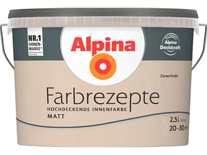 Alpina Farbrezepte Wandfarbe 2,5 L Zartes Puder - Dezentes Taupe, B WARE - Bild 1 von 2