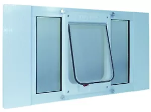 Custom made Sash Window Pet Door Hefty Cat Flap 7/2"x 10 1/2" - 23" to 50" wide - Picture 1 of 1