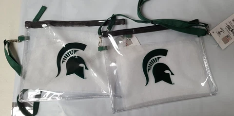 Michigan State Spartans 2 CLEAR Bag Reusable Tote  Security College FREE SHIPPIN Cover