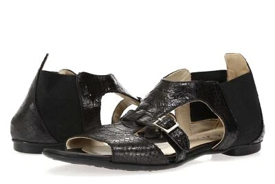 NEW Womens AGL Black Leather Casual Buckle Open Toe Ankle Sandals Size 38 EU - Image 1 of 4