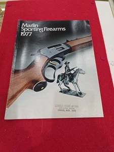 Folleto de catálogo de armas de fuego Marlin 1977 de colección - Imagen 1 de 2