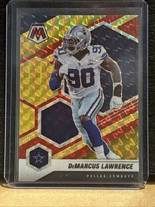 2021 Panini Mosaic Choice Fusion Gold & Red Prizm /80 DeMarcus Lawrence #61 - Picture 1 of 3