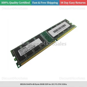 EBD25UC8AMFA-6B Elpida 256MB DDR Non ECC PC-2700 333Mhz - Picture 1 of 1