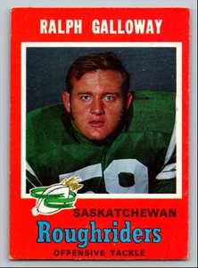 1971 VINTAGE FOOTBALL RALPH GALLOWAY SASKATCHEWAN ROUGHRIDERS #99 - Picture 1 of 2