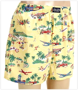 Polo Ralph Lauren Amarillo Polo Oso De Vacaciones Aloha Hawaii Boxer Short, L - Imagen 1 de 8