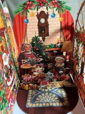 Pop up 3D Granma and children Christmas card - Image 1 of 2