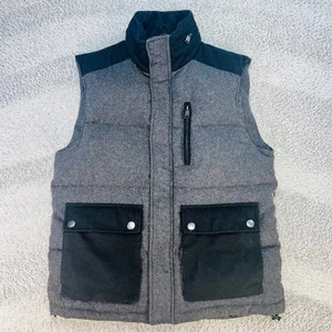 Armani Exchange Herren M Stepp Puffer Weste Grau Schwarz Full Zip Kapuzenjacke - Bild 1 von 11