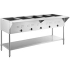 Five Pan Open Well Electric Steam Table with Undershelf - 208/240V, 3750W