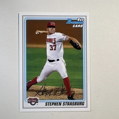 Tarjeta de novato Stephen Strasburg 2010 Bowman Prospect 1st Bowman BP1 Nationals Foto 1 de 3
