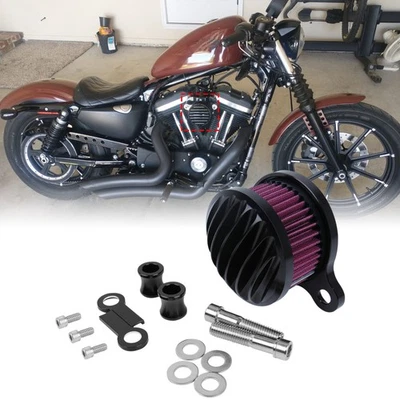 Air Cleaner Intake Filter System For Harley Sportster Iron XL 883 1200 48 1988+ - Image 1 of 4
