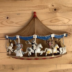 CIRCUS Animal CAROUSEL WALL PLAQUE #652 Homeco 22"x16" VTG 1979 Whimsical Decor - Picture 1 of 8