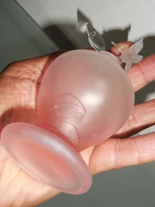 VINTAGE FRANZÖSISCHER FROST GLAS PARFÜMFLAKON KOLIBRI STOPFEN DESIGN - Bild 1 von 9