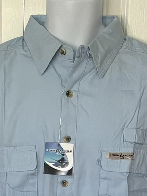 Camisa HOOK & TACKLE NUEVA CON ETIQUETAS Azul Hielo Manga Corta Exterior L Foto 1 de 4