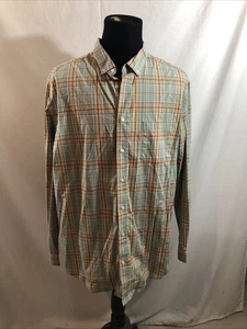 George Pale Green Plaid Long Sleeve Button Up - Men’s 3XLT, Chest 28.5” - Picture 1 of 4