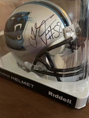 Thomas Davis #58 Signed Autographed Carolina Panthers Mini Helmet w/JSA COA  - Image 1 of 4