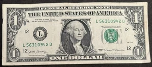 2017 San Francisco $1 Bill Fancy Ladder 9,0,1,2,3,4,5,6 All Unique Numbers Note - Picture 1 of 2