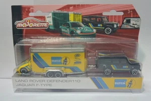 Majorette Race Trailer Set Land Rover Defender 110 Jaguar F-Type - Picture 1 of 1