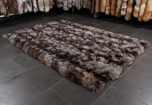 2813 Golden Cross Fox Sides Fur Carpet Genuine Fox Rug Real Fox Carpet Pelt Rug - Picture 1 of 8