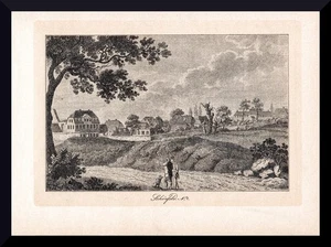 Leipzig-Schönefeld 1+Ansicht 1813+ Druck/Stich +Völkerschlacht+ Schloß, Pyramide - Bild 1 von 2