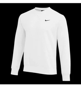 Nike Club Fleece Crewneck Sweatshirt Pullover White Men's Size Large - Picture 1 of 3