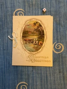 VICTORIAN GREETING CARD CHRISTMAS XMAS , UNUSED - Picture 1 of 2