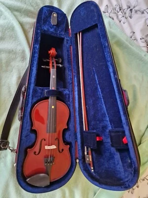 Three quarter size violin by Stagg with bow and hard case - Image 1 of 4