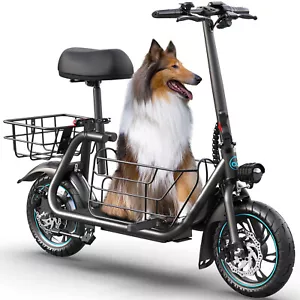 Gyroor C1S Foldable Electric Scooter with Basket 34KM Range for Adults & Pets - Picture 1 of 7