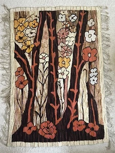 Alfombra de tapiz europea Kilim tejida a mano de colección 64"" x 40"" MCM 1950 floral - Imagen 1 de 10