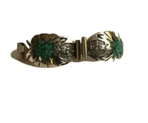 Vtg Navajo Indian Sterling Inlay Pejole Bird Watch Band - SIGNED Stainley Bain - Picture 1 of 12