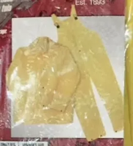Commercial 35 mil, 3 piece rain-suit Yellow coat 3XL 3X Extra Large Men’s 52-54” - Picture 1 of 5