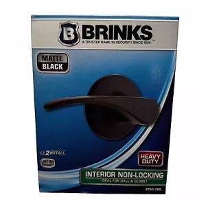 NEW - Brinks Heavy Duty Interior Non-Locking Door Lever /Knob - Matte Black - Picture 1 of 5
