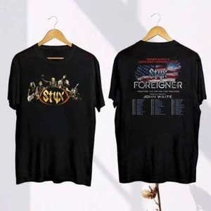 Foreigner and Styx Tour 2024 Black T-shirt For Men Women All Sizes - Picture 1 of 4