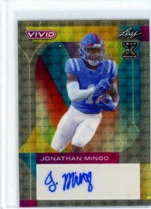 JONATHAN MINGO 2023 LEAF VIVID GOLD VINYL SUPERFRACTOR AUTOGRAPH 1/1   PANTHERS