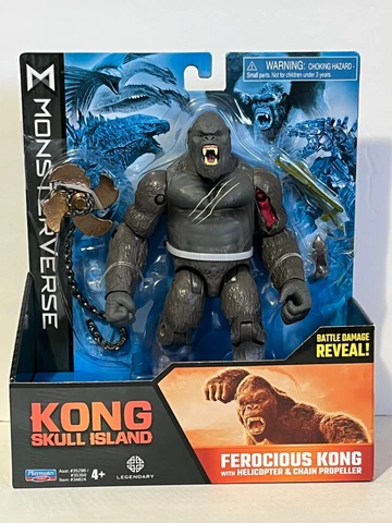 Playmates Skull Island Ferocious Kong w/Helicopter & Chain Propeller Figure Cover
