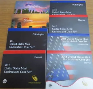 2010 2011 2012 2013 Mint Set U.S. Mint P and Denver Uncirculated Coins and COA - Picture 1 of 6