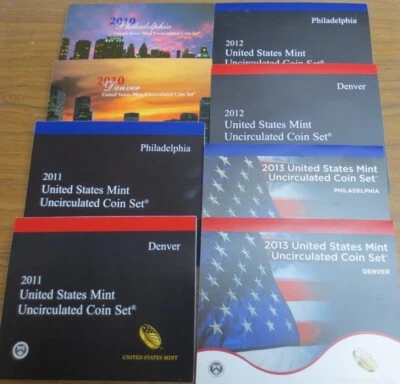 2010 2011 2012 2013 Mint Set U.S. Mint P and Denver Uncirculated Coins & COA - Image 1 of 4