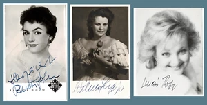 3 Autogramme der Sopranistinnen Lucia Popp, Renate Holm und Wilma Lipp CoA - Bild 1 von 4