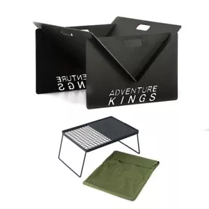 Adventure Kings Portable Steel FirePit +Camp Fire BBQ Plate combo grill hotplate - Picture 1 of 12