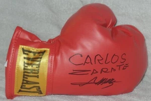 CARLOS ZARATE SIGNIERTER AUTO EVERLAST MINI BOXHANDSCHUH JSA COA WBC CHAMP HOF 1994 - Bild 1 von 5