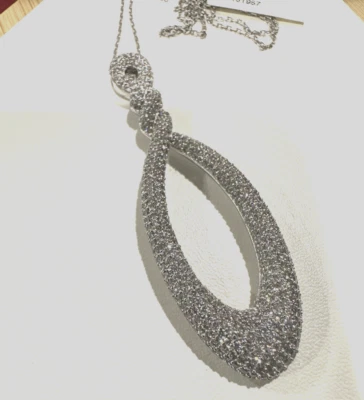 925 Sterling Silver CZ Cluster Pendant with 18 Inch Chain 11.0 Grams. - Image 1 of 4