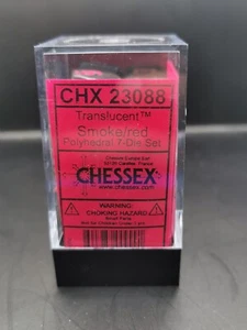 Chessex Translucent Smoke / Red Polyhedral 7-Dice Boxed Set CHX23088 - Bild 1 von 2