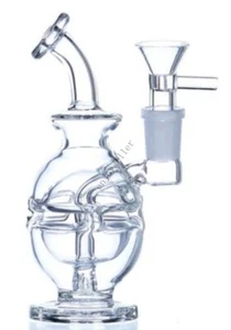 Tubo de cachimba de vidrio huevo reciclador plataforma para fumar agua esqueleto mini bong burbujeador 10 mm - Imagen 1 de 5