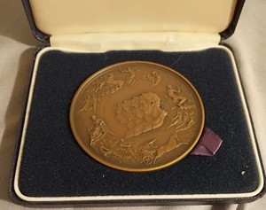 Battaglia di Waterloo - Medaglia Bronzo Grande Commem 175° Anniversario - Scatola/COA - Foto 1 di 5