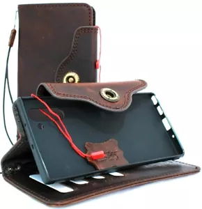 Echt Leder Tasche für Samsung Galaxy Note 10 Handmade Cover Wallet Book - Bild 1 von 7