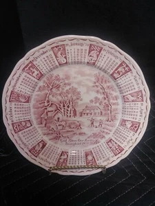 ALFRED MEAKIN 1973 Calendar God Bless Our House Staffordshire England 9" Plate - Picture 1 of 3